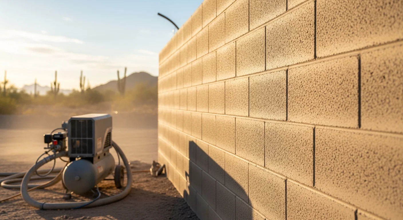 Sandblasting preparation on industrial metal surface